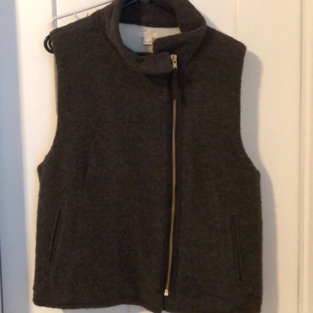 Asymmetrical Zipper Charcoal Vest